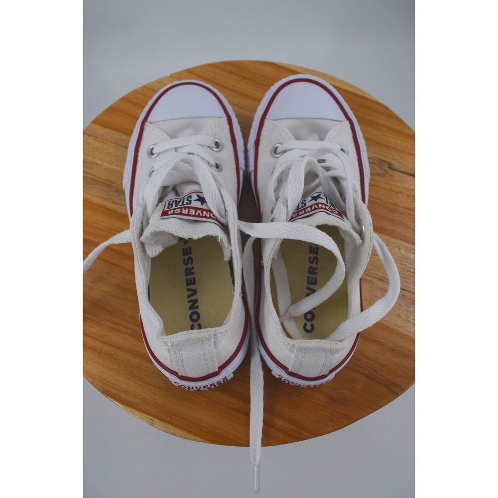 Converse All Star White Red Trim Youth‎ Sneakers Size 11 Canvas Shoes - Picture 6 of 9